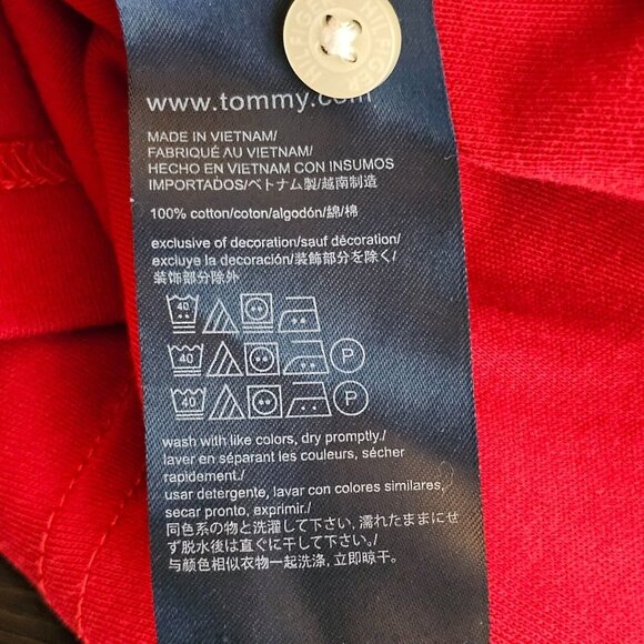 Y2K Tommy Hilfiger Polo Mens 2XL Red Classic Fit Cotton Short Sleeve Shirt - Picture 5 of 10
